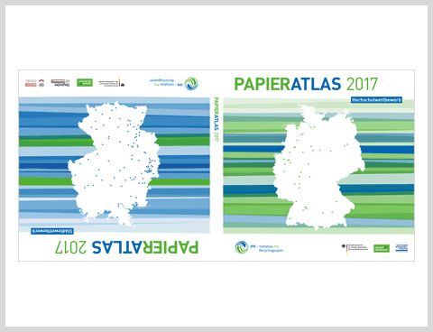 Layout, Satz, Bildbearbeitung, Reinzeichnung und Drucklegung des Papieratlas 2017, c-co, Uta Tietze / seidel. agentur für kommunkation